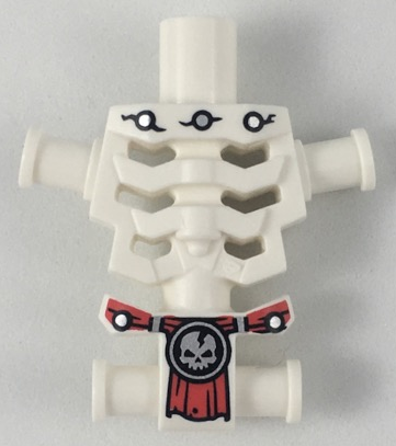 Torso Skeleton, Angular Rib Cage with Repaired Holes and Cracks and Red Loincloth Pattern