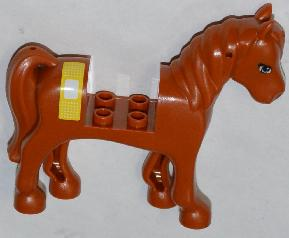 Horse, Friends Style with 2 x 2 Cutout with Blue Eyes and White Blaze with Bandage Pattern (Sticker) - Set 3188