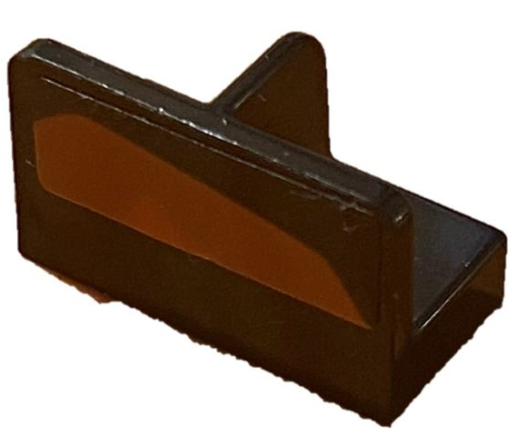 Panel 1 x 2 x 1 with Rounded Corners and Center Divider with Orange Polygon Pattern Model Left Side (Sticker) - Set 75892