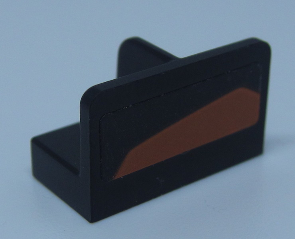 Panel 1 x 2 x 1 with Rounded Corners and Center Divider with Orange Polygon Pattern Model Right Side (Sticker) - Set 75892