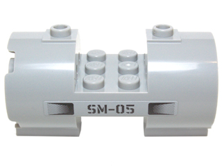 Cylinder 3 x 6 x 2 2/3 Horizontal - Square Connections with Black Vents and 'SM-05' Pattern Model Left Side (Sticker) - Set 70724