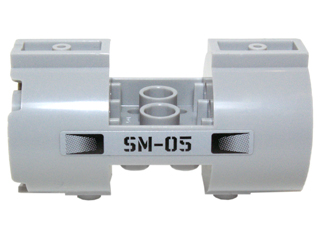 Cylinder 3 x 6 x 2 2/3 Horizontal - Square Connections with Black Vents and 'SM-05' Pattern Model Right Side (Sticker) - Set 70724