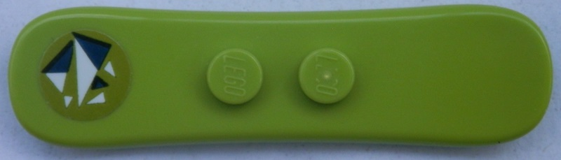 Minifigure, Utensil Snowboard Small with Dark Blue and White Triangles on Lime Background Pattern (Sticker) - Set 41321