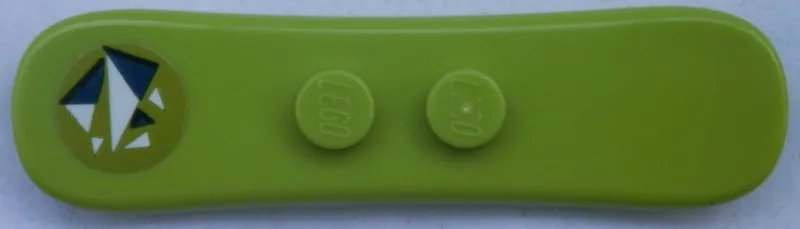 Minifigure, Utensil Snowboard Small with Dark Blue and White Triangles on Lime Background Pattern (Sticker) - Set 41321