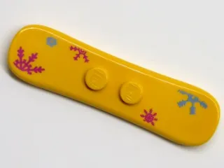 Minifigure, Utensil Snowboard Small with Dark Azure and Magenta Snowflakes Pattern (BAM)