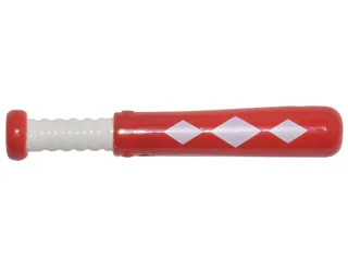 Minifigure, Utensil Baseball Bat 4L with White Grip Handle and 3 White Diamonds Pattern