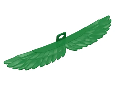 Minifigure Wings Feathered Extended Straight with Neck Bracket