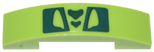 Slope, Curved 4 x 1 x 2/3 Double with Dark Green Scales Pattern (Sticker) - Set 9558