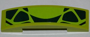 Slope, Curved 4 x 1 x 2/3 Double with 9 Dark Green Scales Pattern (Sticker) - Set 9447