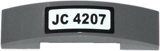 Slope, Curved 4 x 1 x 2/3 Double with 'JC 4207' Pattern (Sticker) - Set 4207
