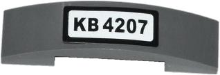 Slope, Curved 4 x 1 x 2/3 Double with 'KB 4207' Pattern (Sticker) - Set 4207