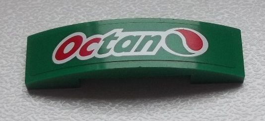 Slope, Curved 4 x 1 x 2/3 Double with Octan Logo Pattern (Sticker) - Set 60025