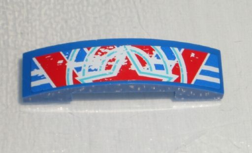 Slope, Curved 4 x 1 x 2/3 Double with Red Star Upper Half Pattern (Sticker) - Set 9094