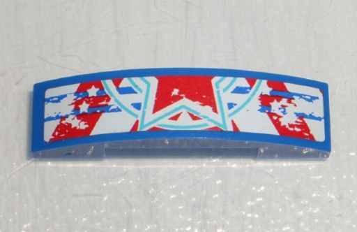 Slope, Curved 4 x 1 x 2/3 Double with Red Star Lower Half Pattern (Sticker) - Set 9094