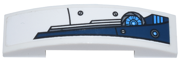 Slope, Curved 4 x 1 x 2/3 Double with Dark Blue Stylized Wing Pattern Model Left Side (Sticker) - Set 70007