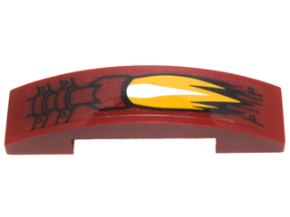 Slope, Curved 4 x 1 x 2/3 Double with Yellow and White Flame Pattern (Sticker) - Set 70227