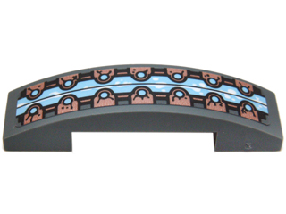 Slope, Curved 4 x 1 x 2/3 Double with Bright Light Blue Ice and Copper Clips Pattern (Sticker) - Set 70226