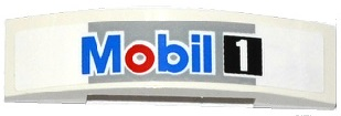 Slope, Curved 4 x 1 x 2/3 Double with 'Mobil 1' Pattern (Sticker) - Set 75912