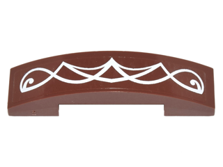Slope, Curved 4 x 1 x 2/3 Double with White Elves Scrollwork Pattern (Sticker) - Set 41179