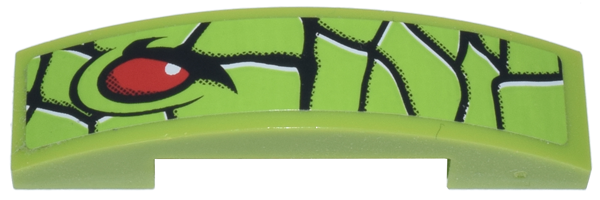 Slope, Curved 4 x 1 x 2/3 Double with Snake Skin and Red Eye Pattern Model Left Side (Sticker) - Set 9095