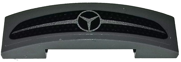 Slope, Curved 4 x 1 x 2/3 Double with Mercedes-Benz Logo on Silver, Black and Dark Bluish Gray Car Grille Pattern (Sticker) - Set 75877