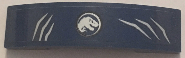 Slope, Curved 4 x 1 x 2/3 Double with Jurassic World Logo and Scratch Marks Pattern (Sticker) - Set 75934