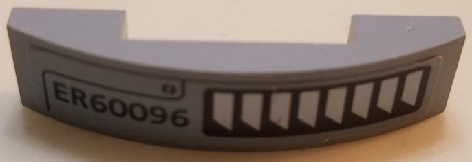 Slope, Curved 4 x 1 x 2/3 Double with 'ER60096' and Air Vents Pattern Model Left Side (Sticker) - Set 60096