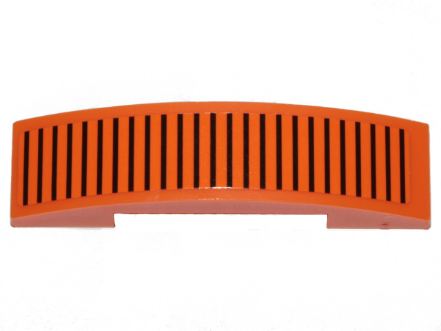 Slope, Curved 4 x 1 x 2/3 Double with Black Stripes Pattern (Sticker) - Set 75273