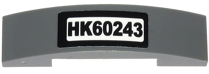 Slope, Curved 4 x 1 x 2/3 Double with 'HK60243' Pattern (Sticker) - Set 60243