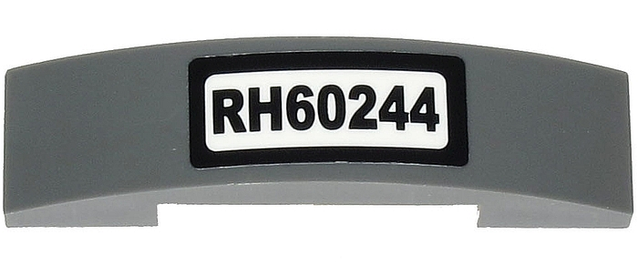 Slope, Curved 4 x 1 x 2/3 Double with 'RH60244' Pattern (Sticker) - Set 60244