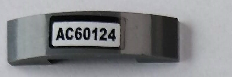 Slope, Curved 4 x 1 x 2/3 Double with 'AC60124' Pattern (Sticker) - Set 60124