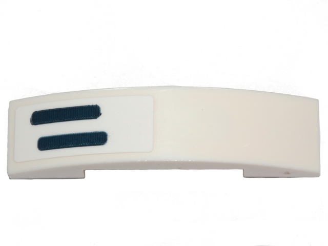 Slope, Curved 4 x 1 x 2/3 Double with 2 Dark Blue Stripes Pattern Model Left Side (Sticker) - Set 75276