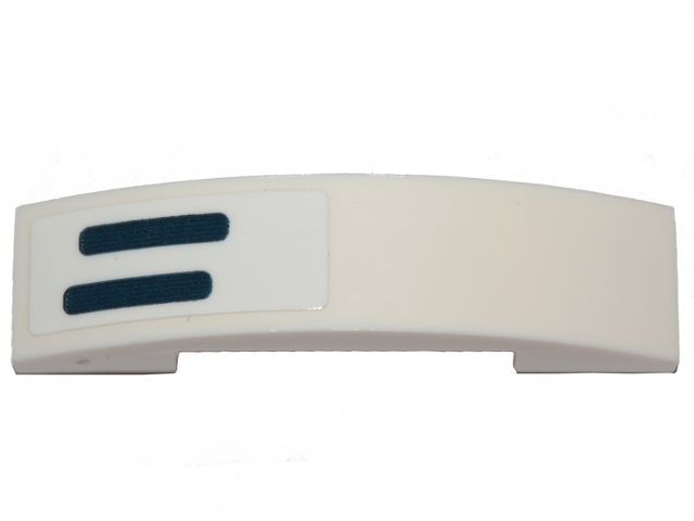 Slope, Curved 4 x 1 x 2/3 Double with 2 Dark Blue Stripes Pattern Model Right Side (Sticker) - Set 75276
