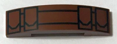 Slope, Curved 4 x 1 x 2/3 Double with Black Utility Belt and 4 Pouches Pattern (BrickHeadz Boba Fett Belt)