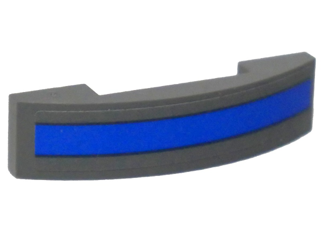 Slope, Curved 4 x 1 x 2/3 Double with Blue Stripe Pattern (Sticker) - Set 75149