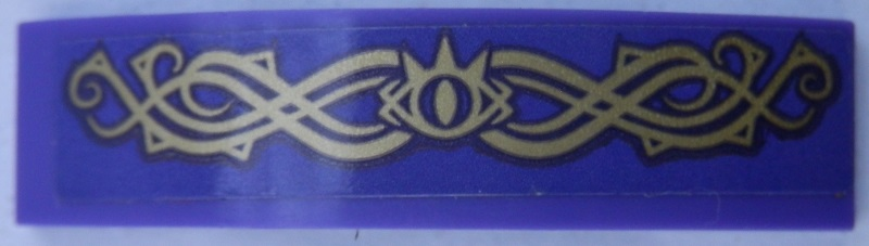 Slope, Curved 4 x 1 x 2/3 Double with Gold Ornaments and Goblin King Eye Pattern (Sticker) - Set 41188