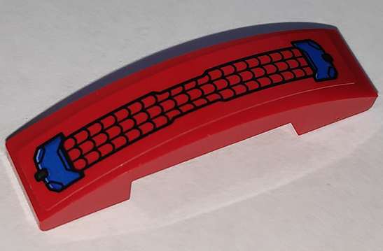 Slope, Curved 4 x 1 x 2/3 Double with Black Webbing and Blue Hull Plates Pattern (Sticker) - Set 76151