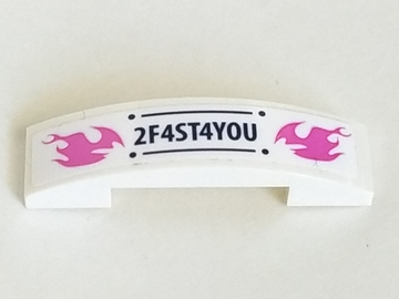 Slope, Curved 4 x 1 x 2/3 Double with '2F4ST4YOU' Pattern (Sticker) - Set 41348