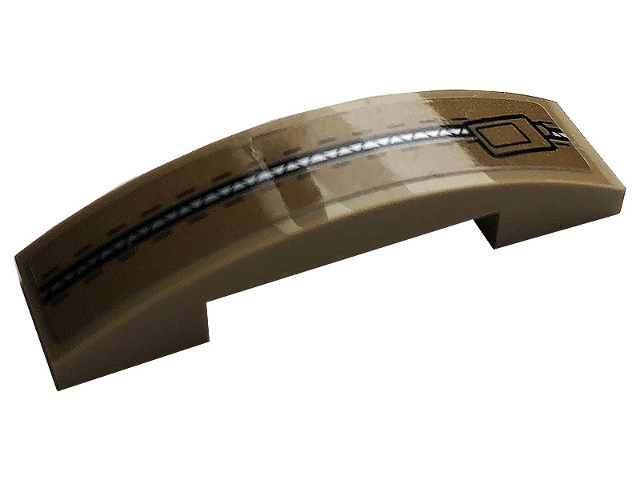 Slope, Curved 4 x 1 x 2/3 Double with Zipper Pattern (Sticker) - Set 42083