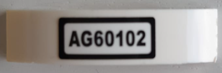 Slope, Curved 4 x 1 x 2/3 Double with 'AG60102' Pattern (Sticker) - Set 60102