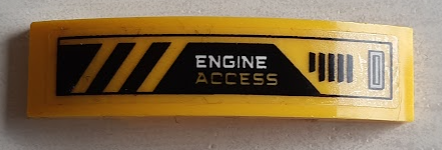 Slope, Curved 4 x 1 x 2/3 Double with 'ENGINE ACCESS', Air Vents and Black Danger Stripes Pattern (Sticker) - Set 60188