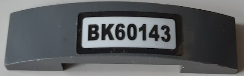 Slope, Curved 4 x 1 x 2/3 Double with 'BK60143' Pattern (Sticker) - Set 60143