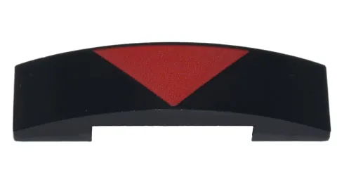 Slope, Curved 4 x 1 x 2/3 Double with Red Triangle Pattern