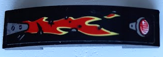 Slope, Curved 4 x 1 x 2/3 Double with Taillight, Bright Light Yellow and Red Flames Pattern Model Right Side (Sticker) - Set 70421