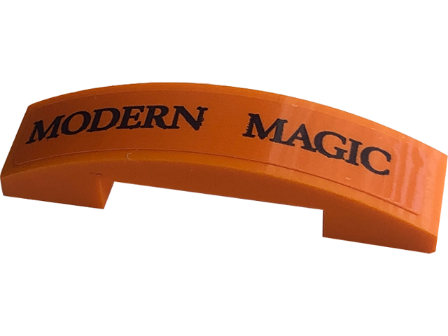 Slope, Curved 4 x 1 x 2/3 Double with Black 'MODERN MAGIC' Pattern (Sticker) - Set 76422