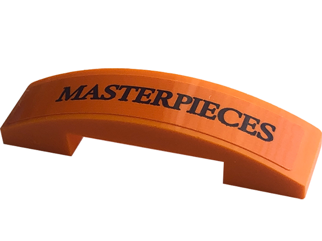 Slope, Curved 4 x 1 x 2/3 Double with Black 'MASTERPIECES' Pattern (Sticker) - Set 76422