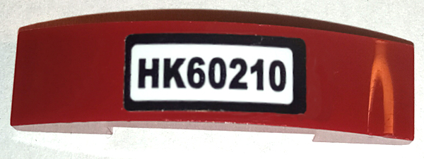 Slope, Curved 4 x 1 x 2/3 Double with 'HK60210' Pattern (Sticker) - Set 60210