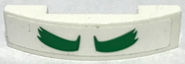 Slope, Curved 4 x 1 x 2/3 Double with Green Eyebrows Pattern (The Joker Face Top Section) (Sticker) - Set 70922