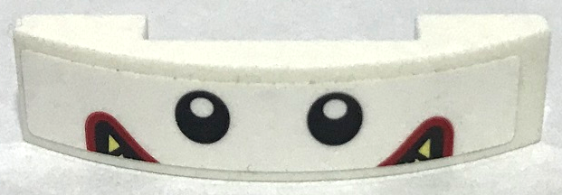 Slope, Curved 4 x 1 x 2/3 Double with Eyes, Black and Red Grinning Mouth with Bright Light Yellow Teeth Pattern (The Joker Face Middle Section) (Sticker) - Set 70922