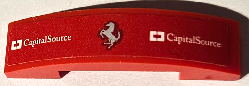 Slope, Curved 4 x 1 x 2/3 Double with Ferrari Logo and 'Capital Source' Pattern (Sticker) - Set 75886